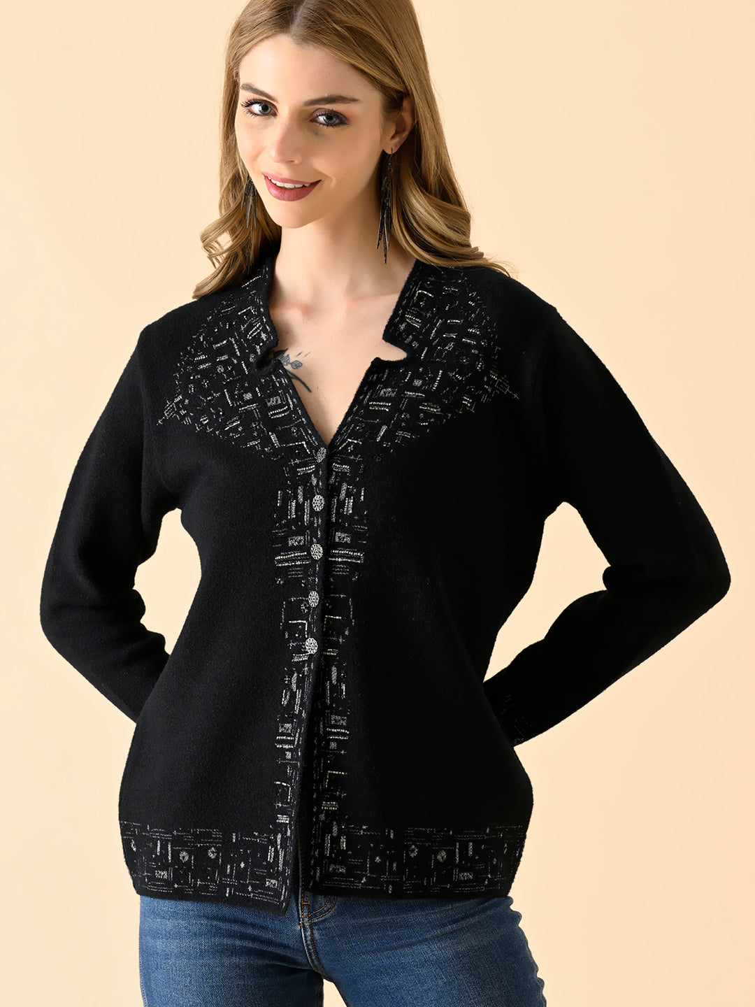 Charcoal Poise High-Neck Pullover