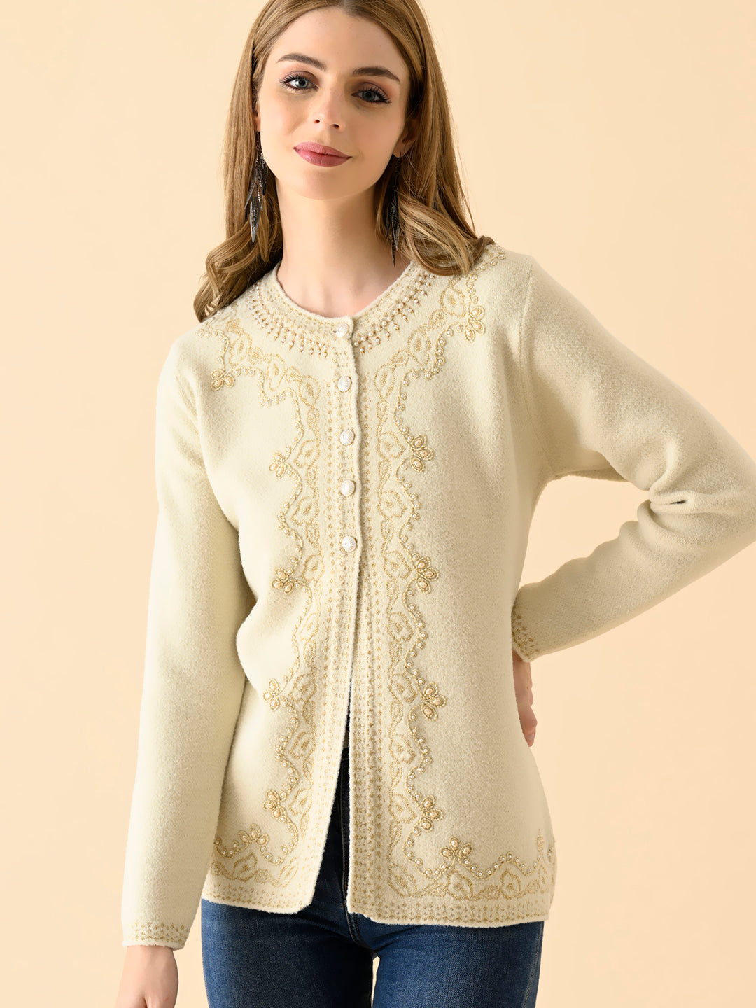 Ivory Whisper Cable-Knit Sweater