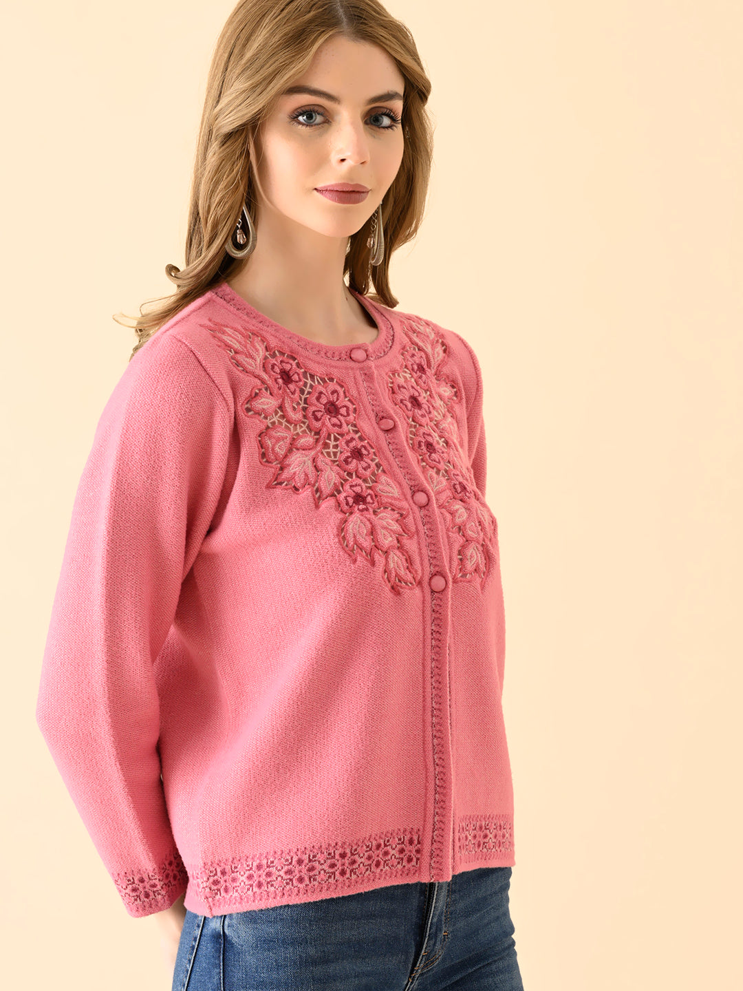 Frost Petal Boat-Neck Sweater