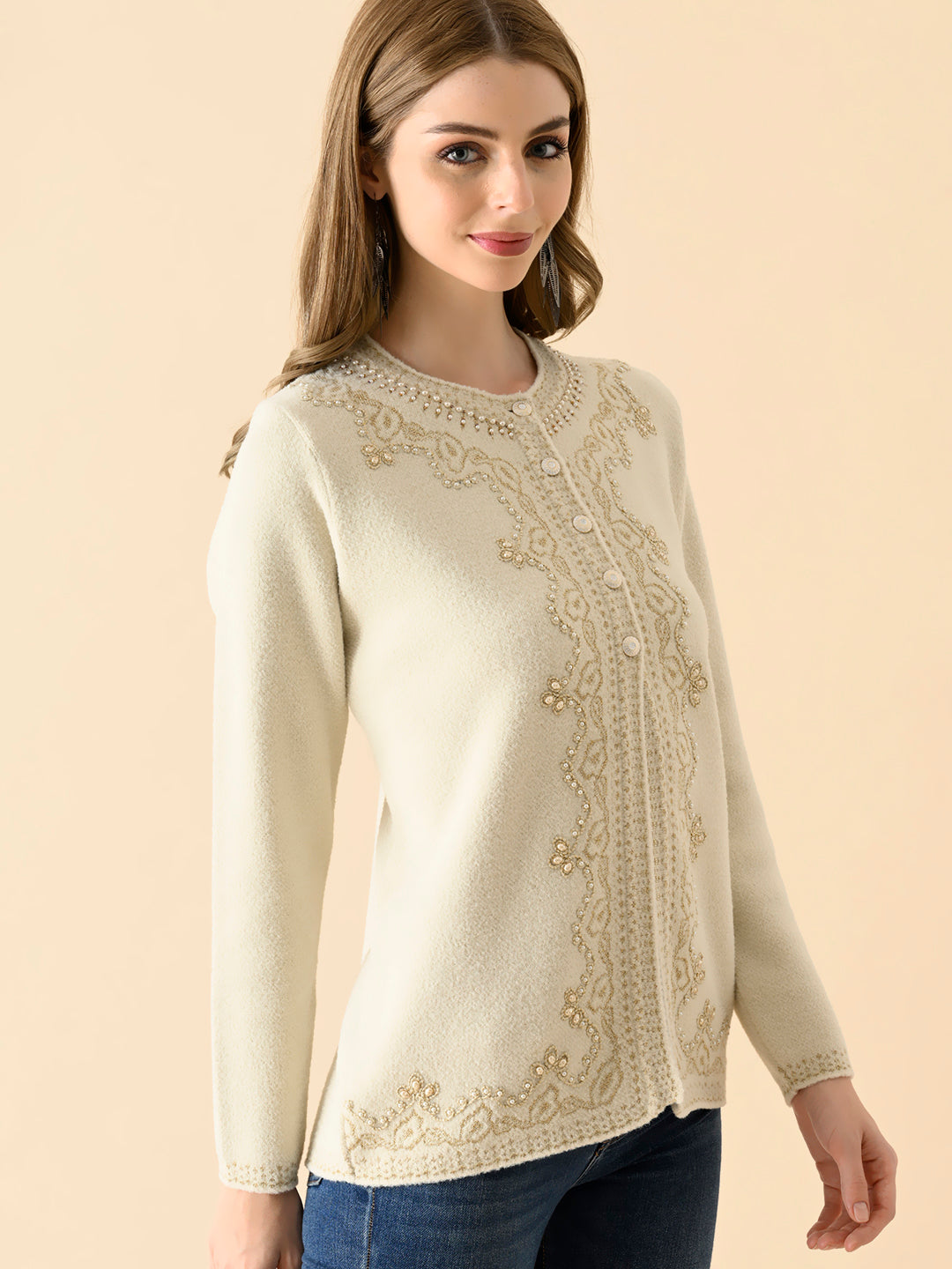 Ivory Whisper Cable-Knit Sweater