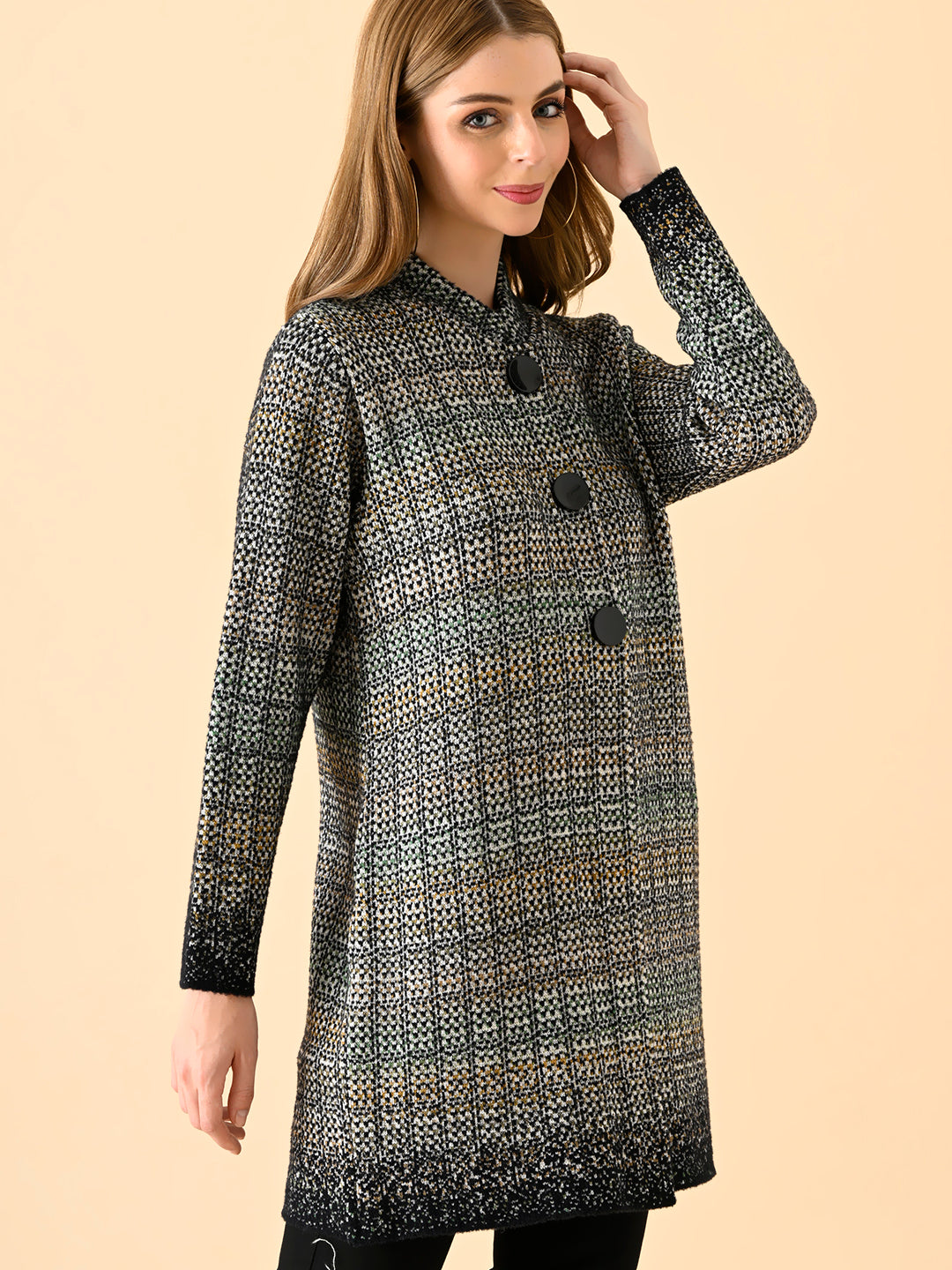 Gradient Knit Long Cardigan