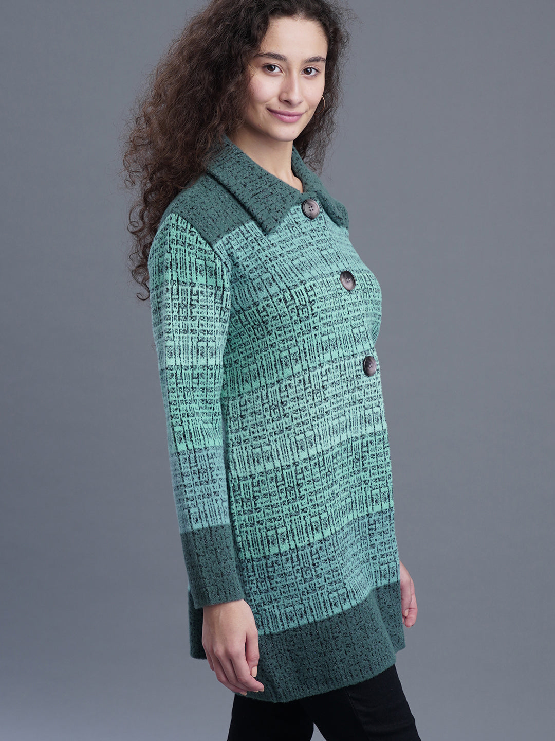 Jacquard Long Cardigan