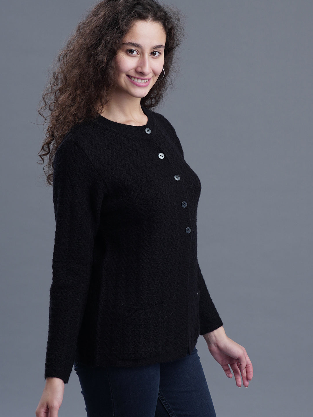 Snug Loop Round-Neck Cardigan