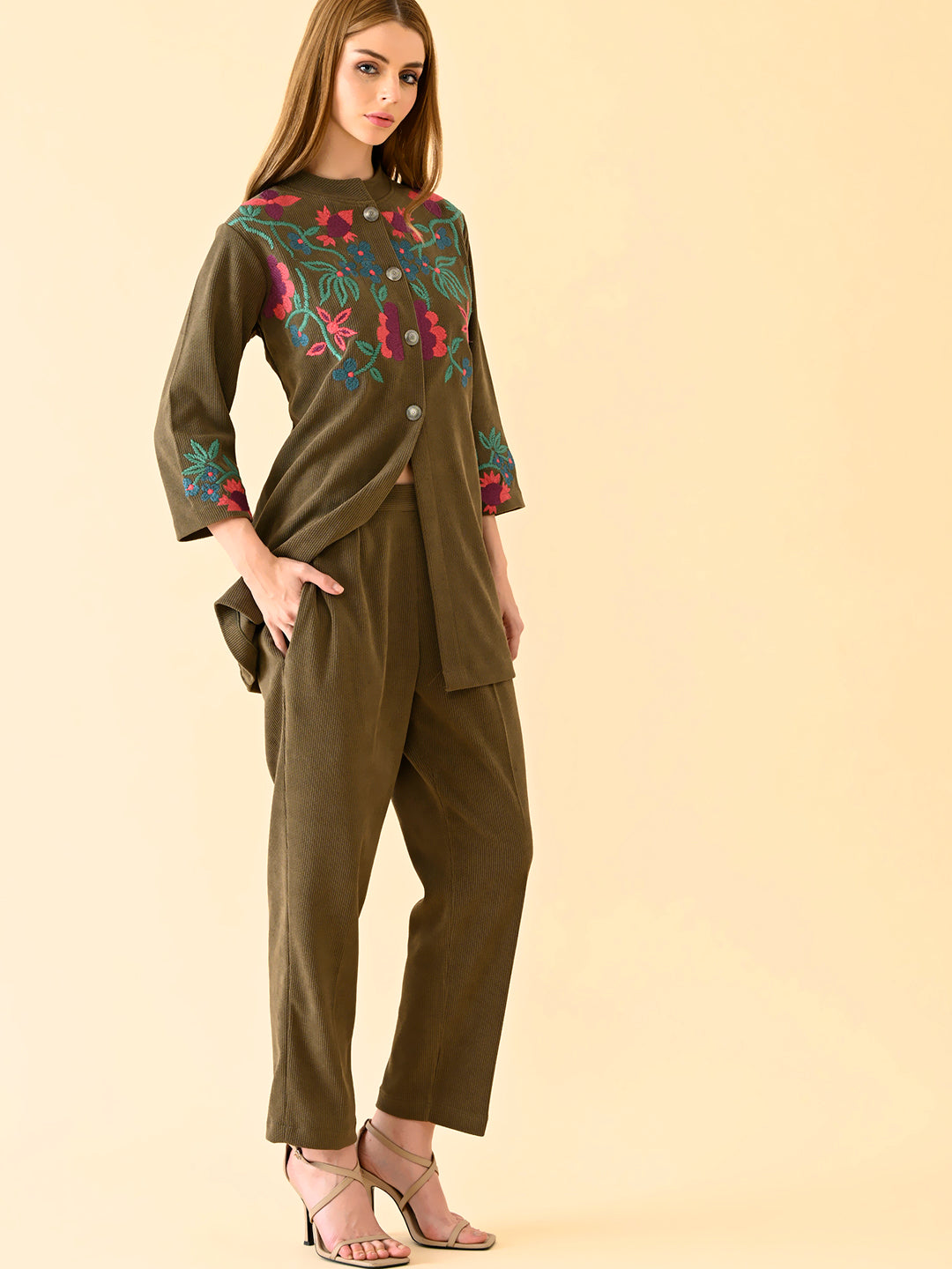 Embroidered Tunic with Matching Bottoms