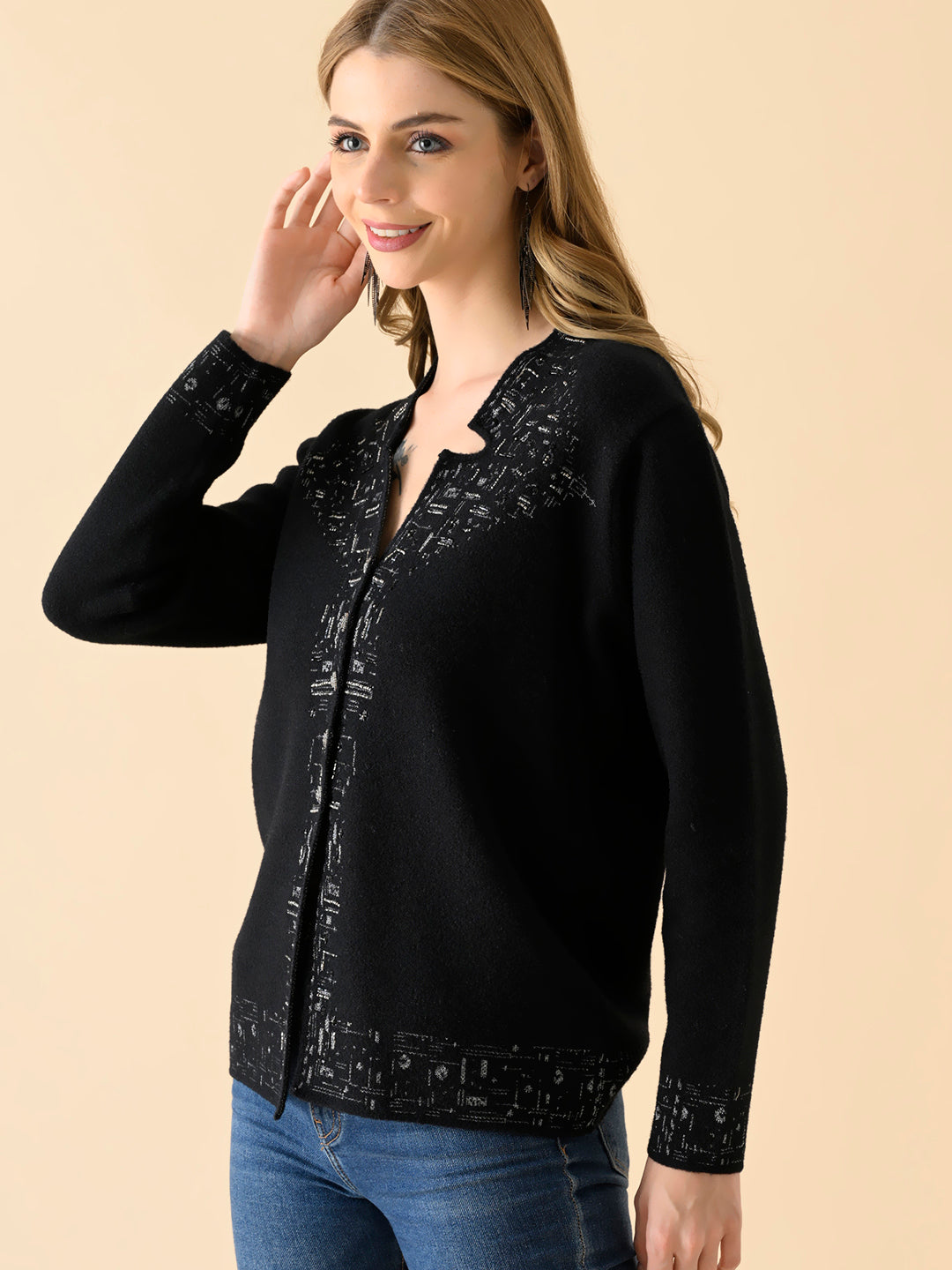 Charcoal Poise High-Neck Pullover