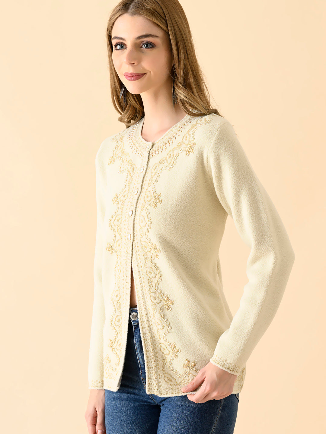 Ivory Whisper Cable-Knit Sweater