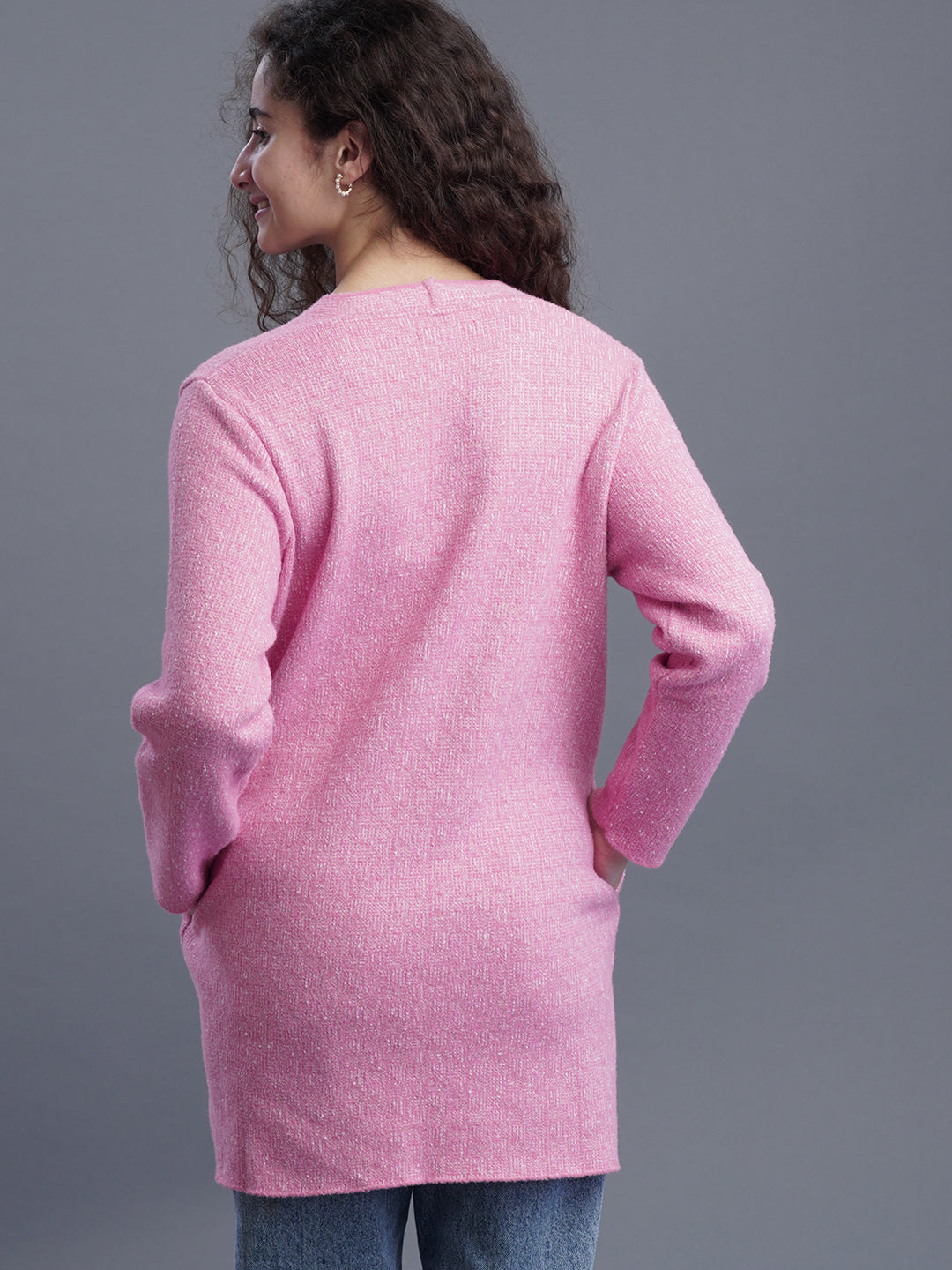 DriftWool Longline Jacquard Cardigan