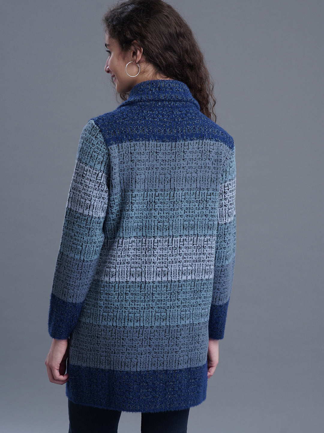 Jacquard Long Cardigan