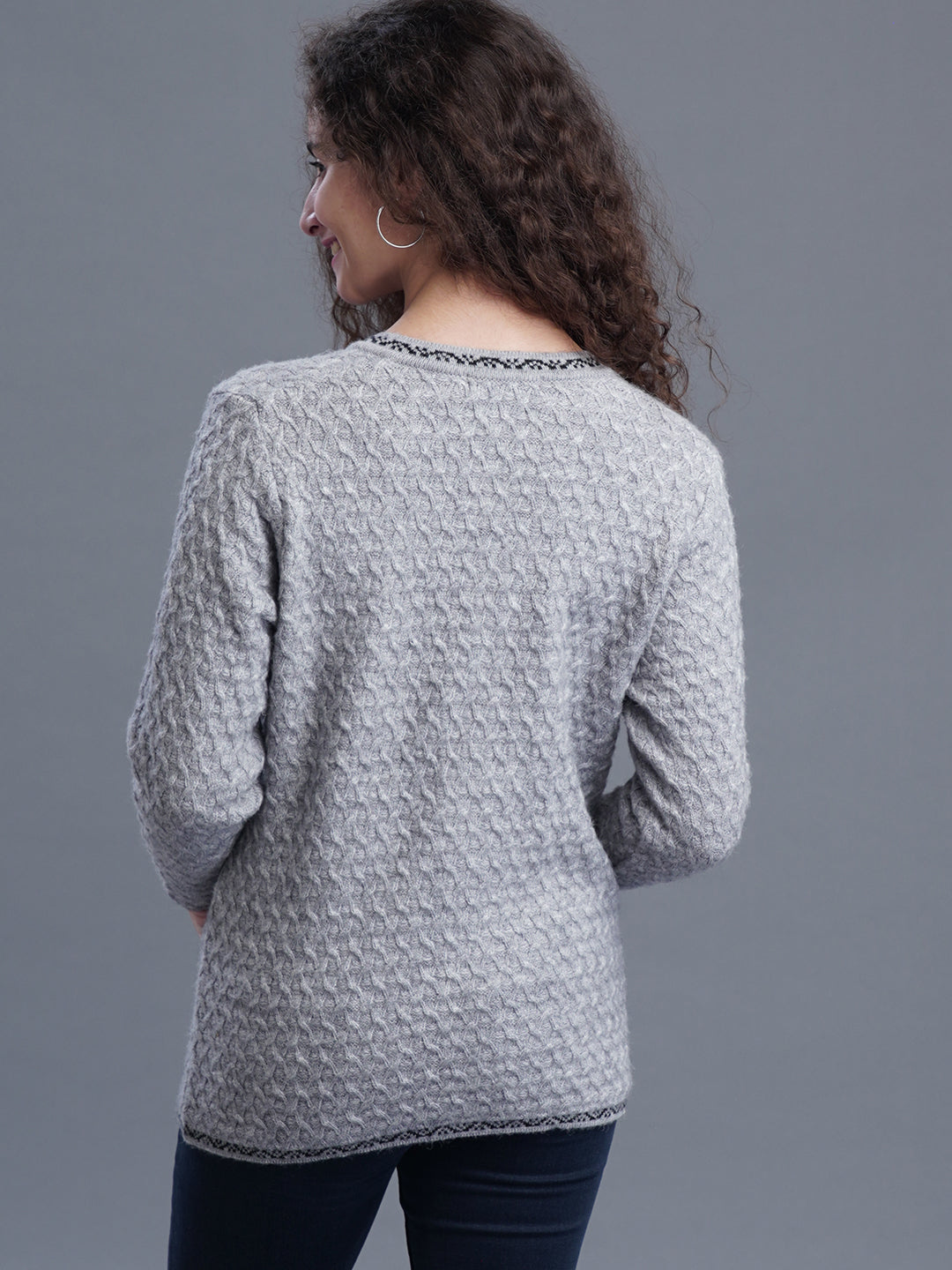 Half-Button closure V-Neck Cardigan