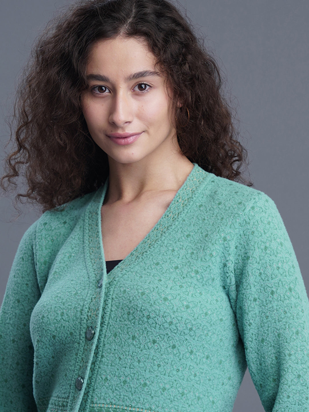 Premium Jacquard Wool Cardigan
