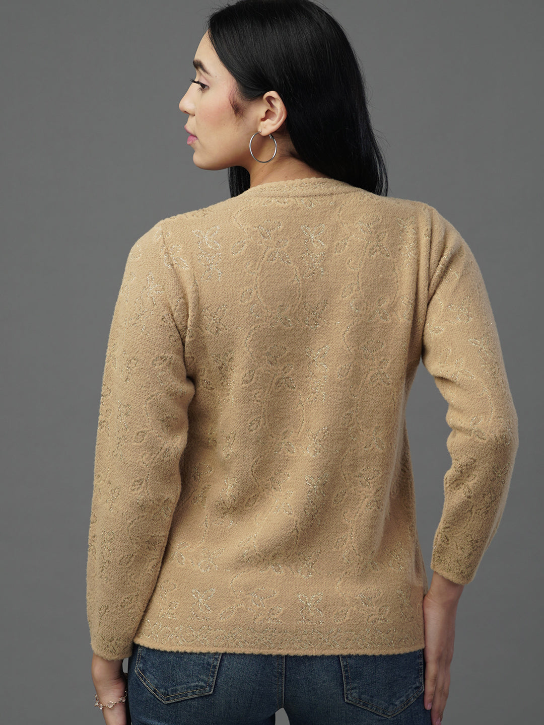 Sophisticated textured weave, V-Neck Cardigan