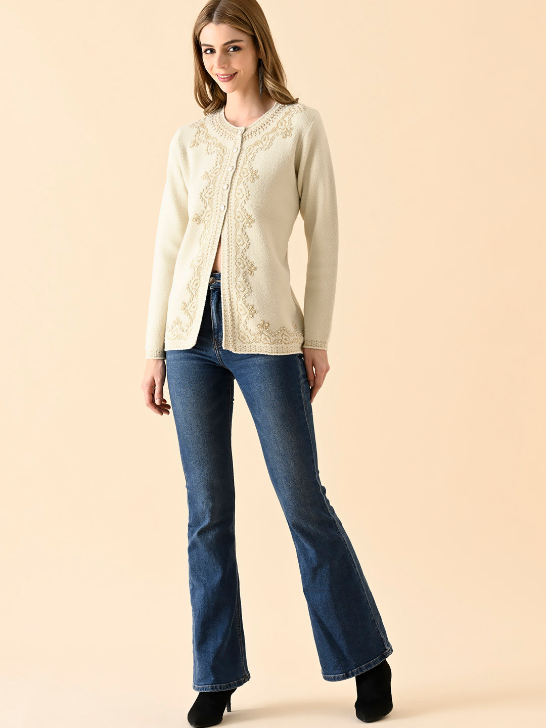 Ivory Whisper Cable-Knit Sweater