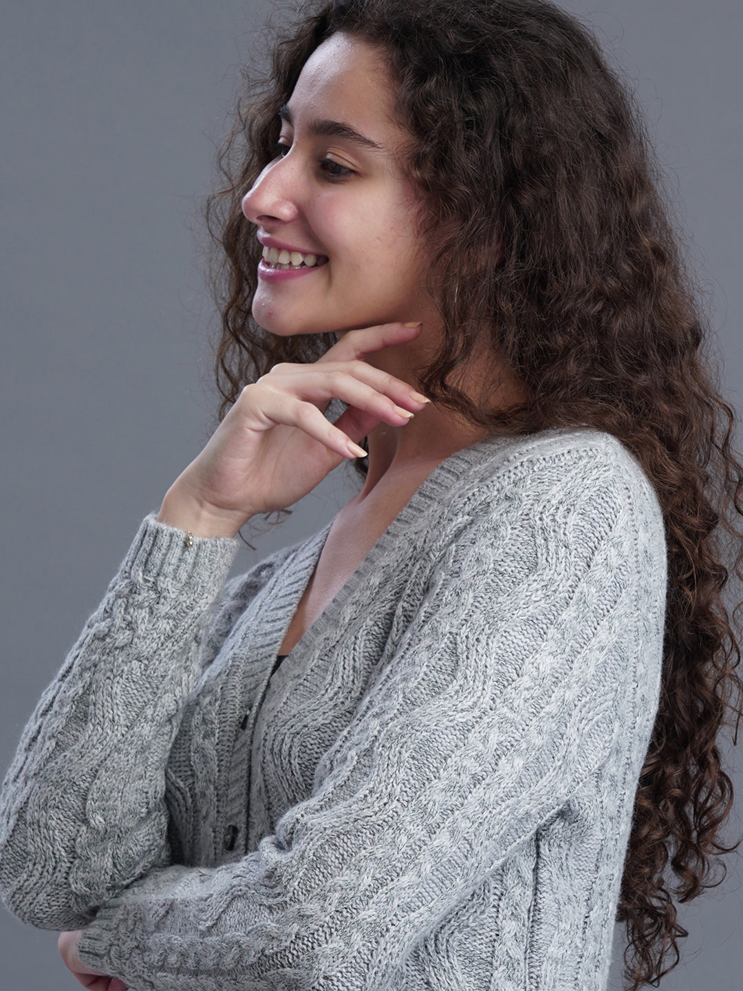 Sandstone V-Neck CARDIGAN