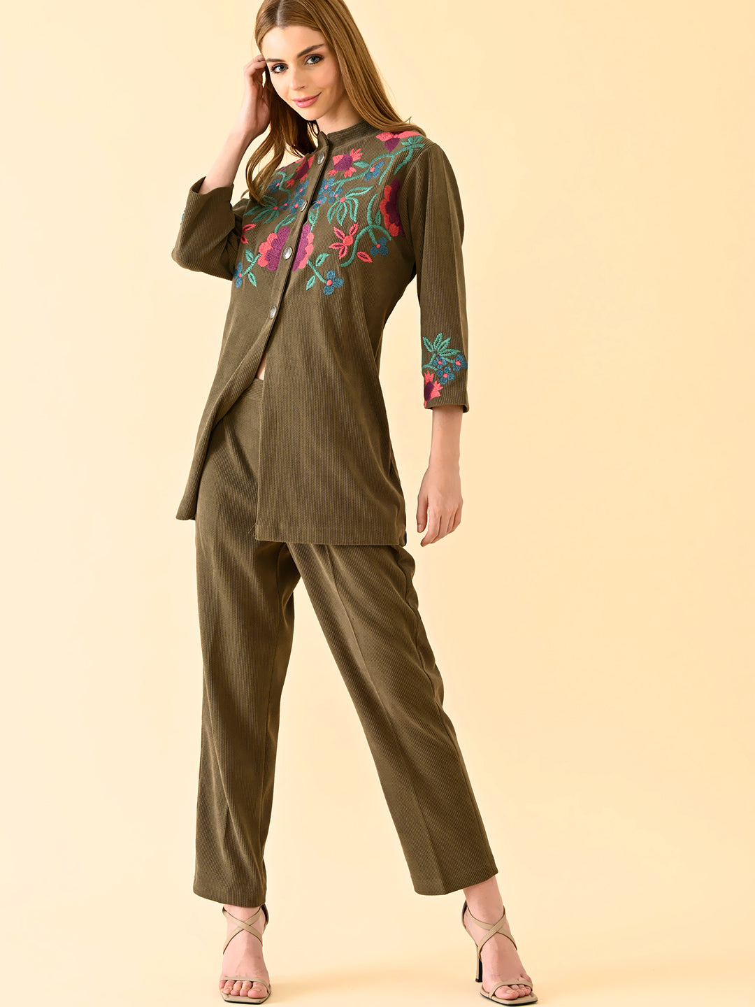 Embroidered Tunic with Matching Bottoms