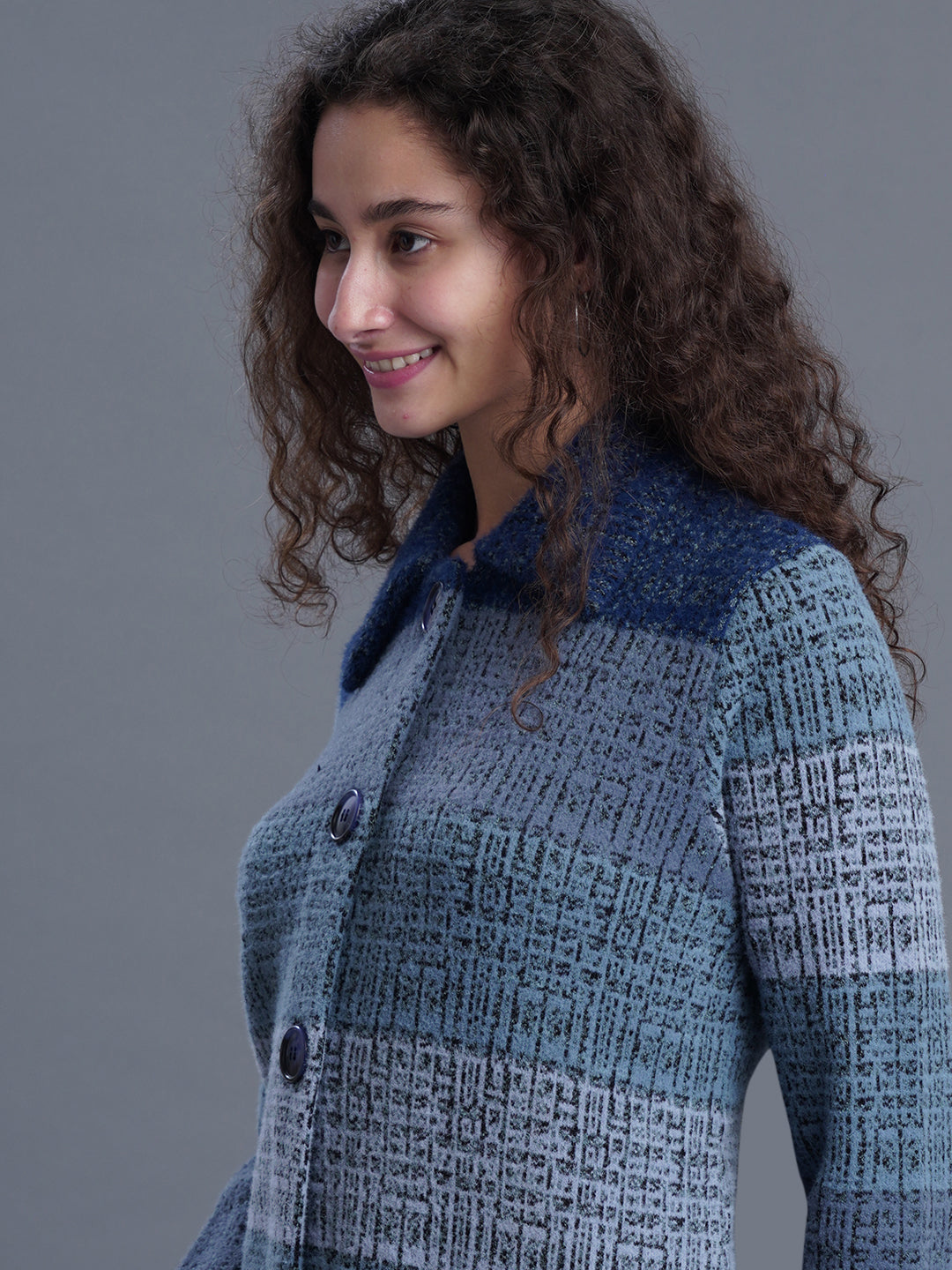 Jacquard Long Cardigan