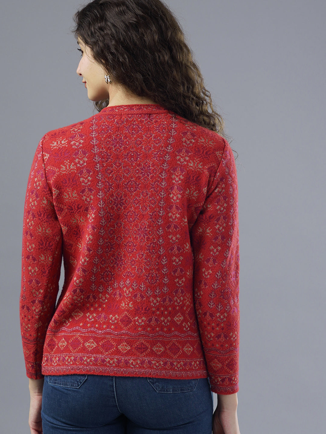 Virsa Embellished Round Neck Cardigan