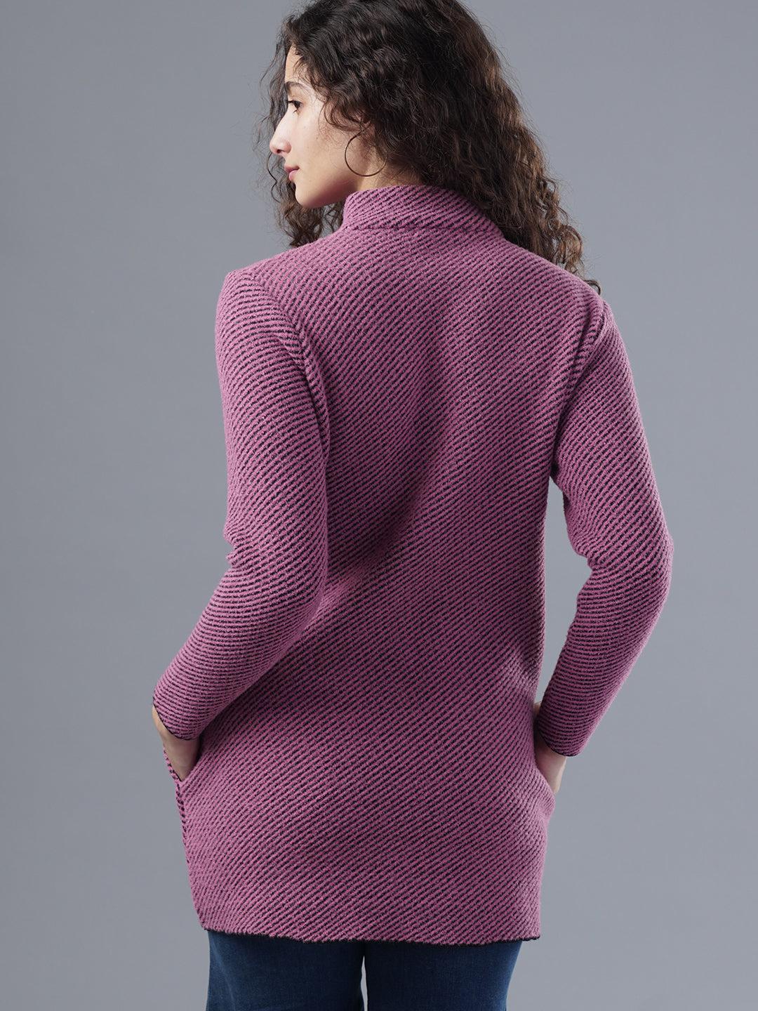 Virsa Textured Knit Longline Cardigan