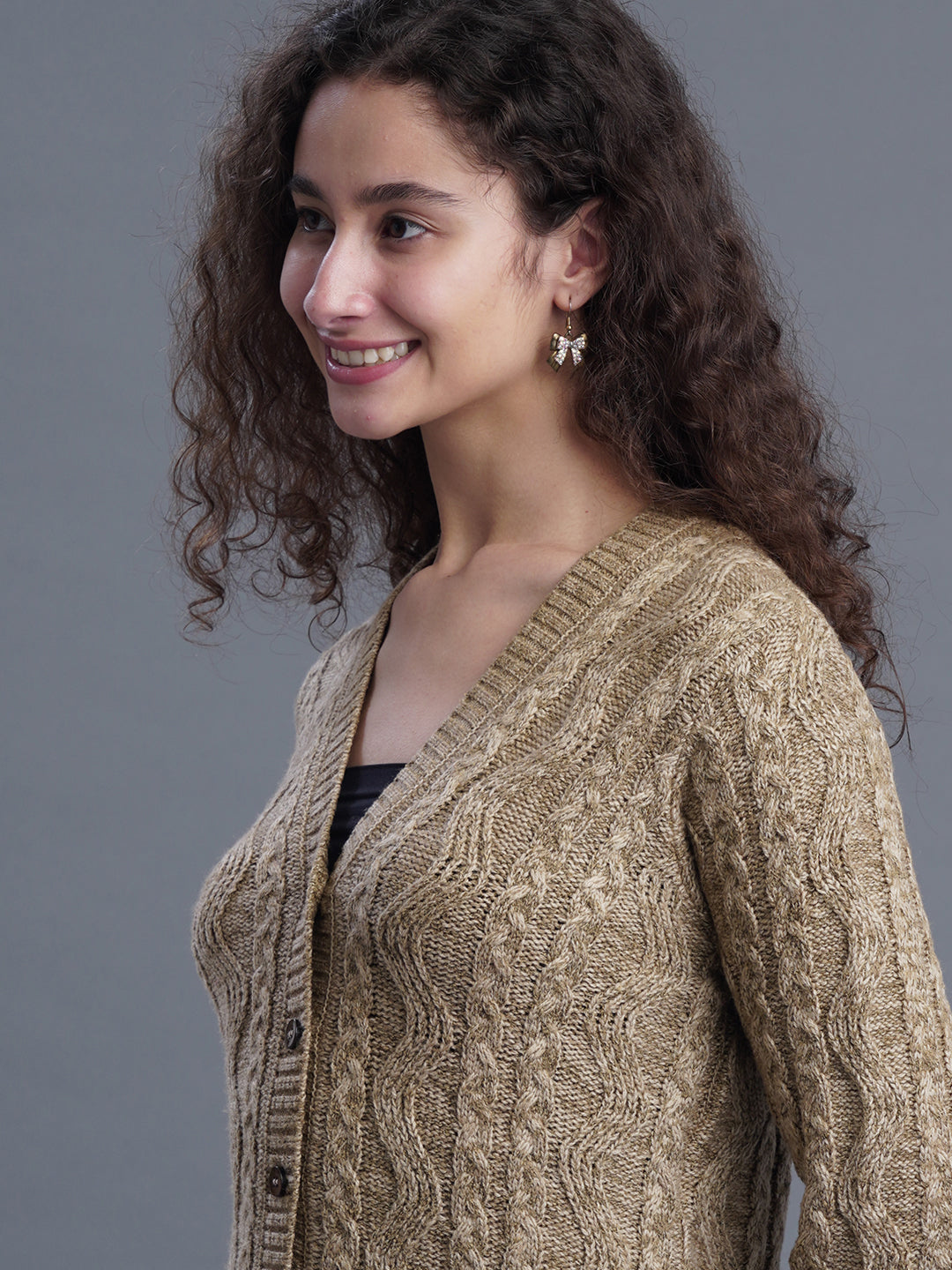 Sandstone V-Neck CARDIGAN
