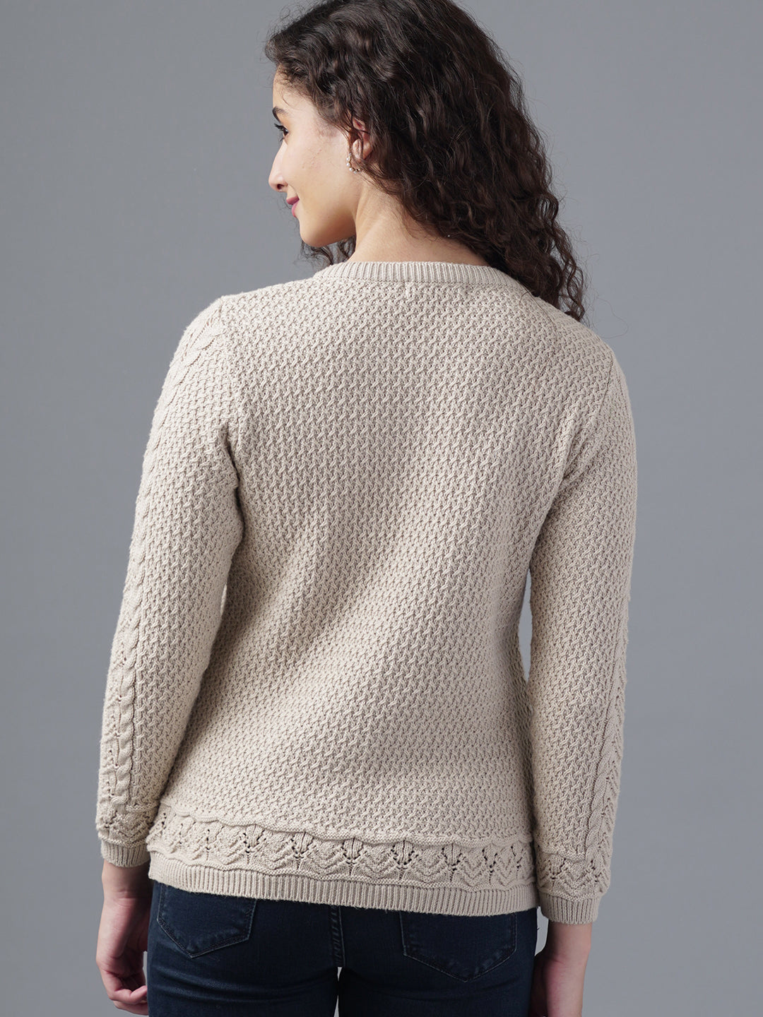 Virsa Textured Round Neck Cardigan