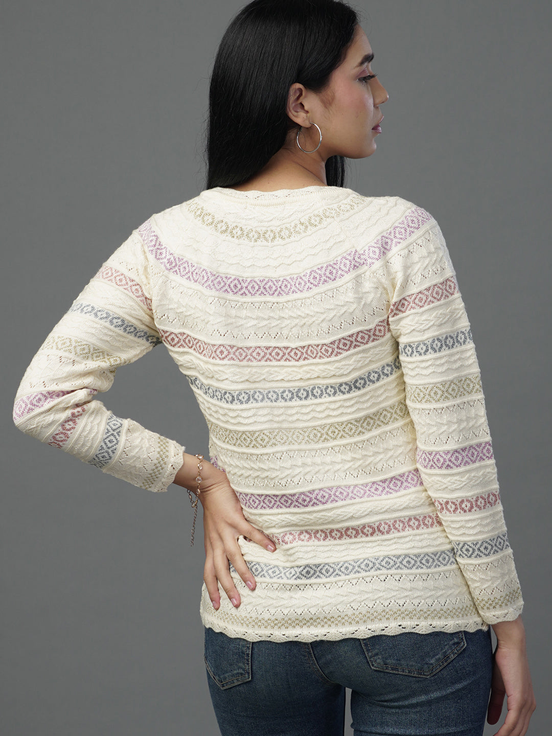 The Ivory Lattice V-Neck