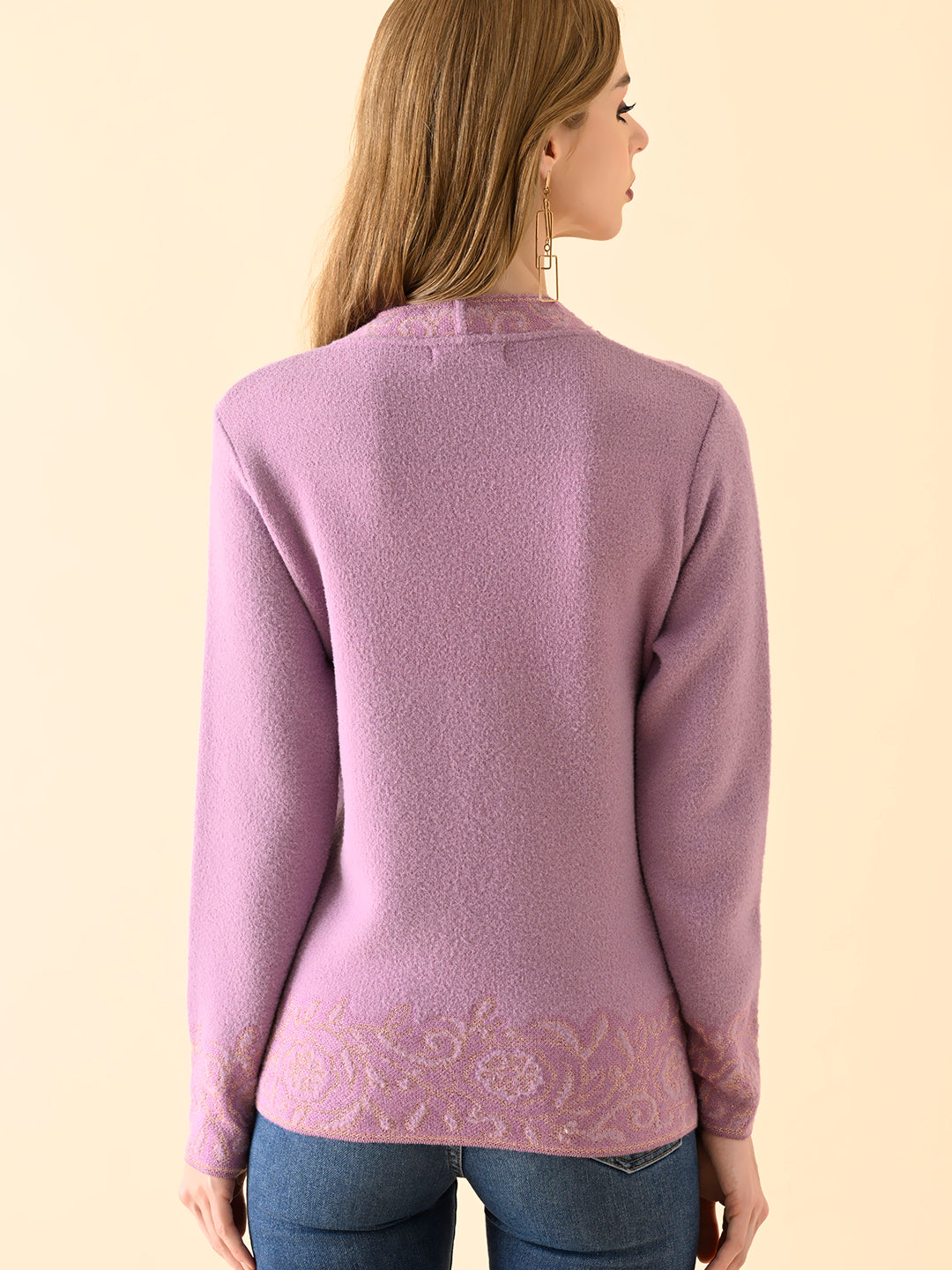 Embellished V-Neck Sweater