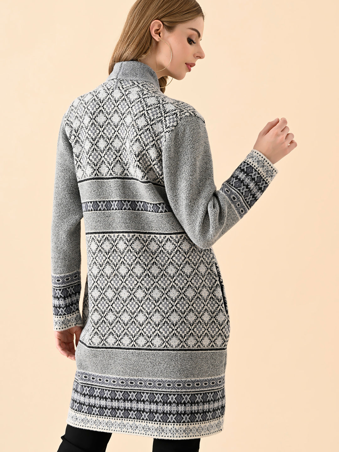 Geometric Pattern Long Knitwear