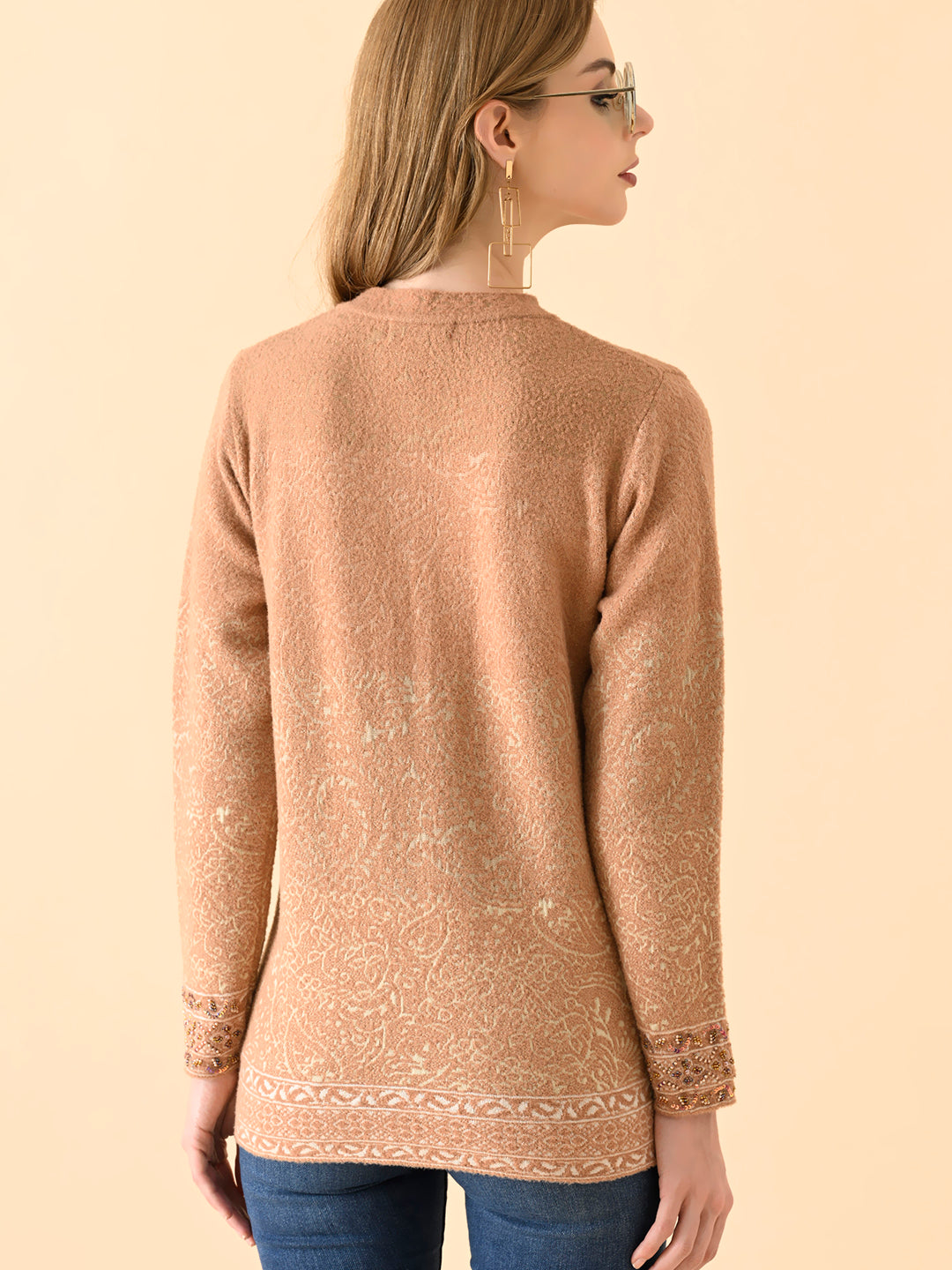 Textured Knit Casual Cardigan