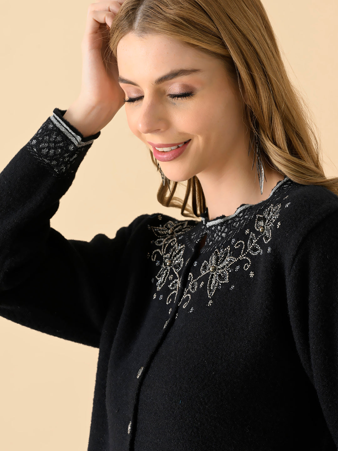 Almond Glow Relaxed Cardigan