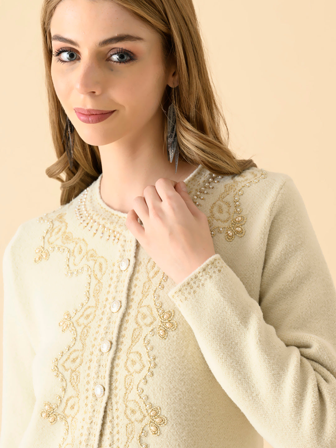 Ivory Whisper Cable-Knit Sweater