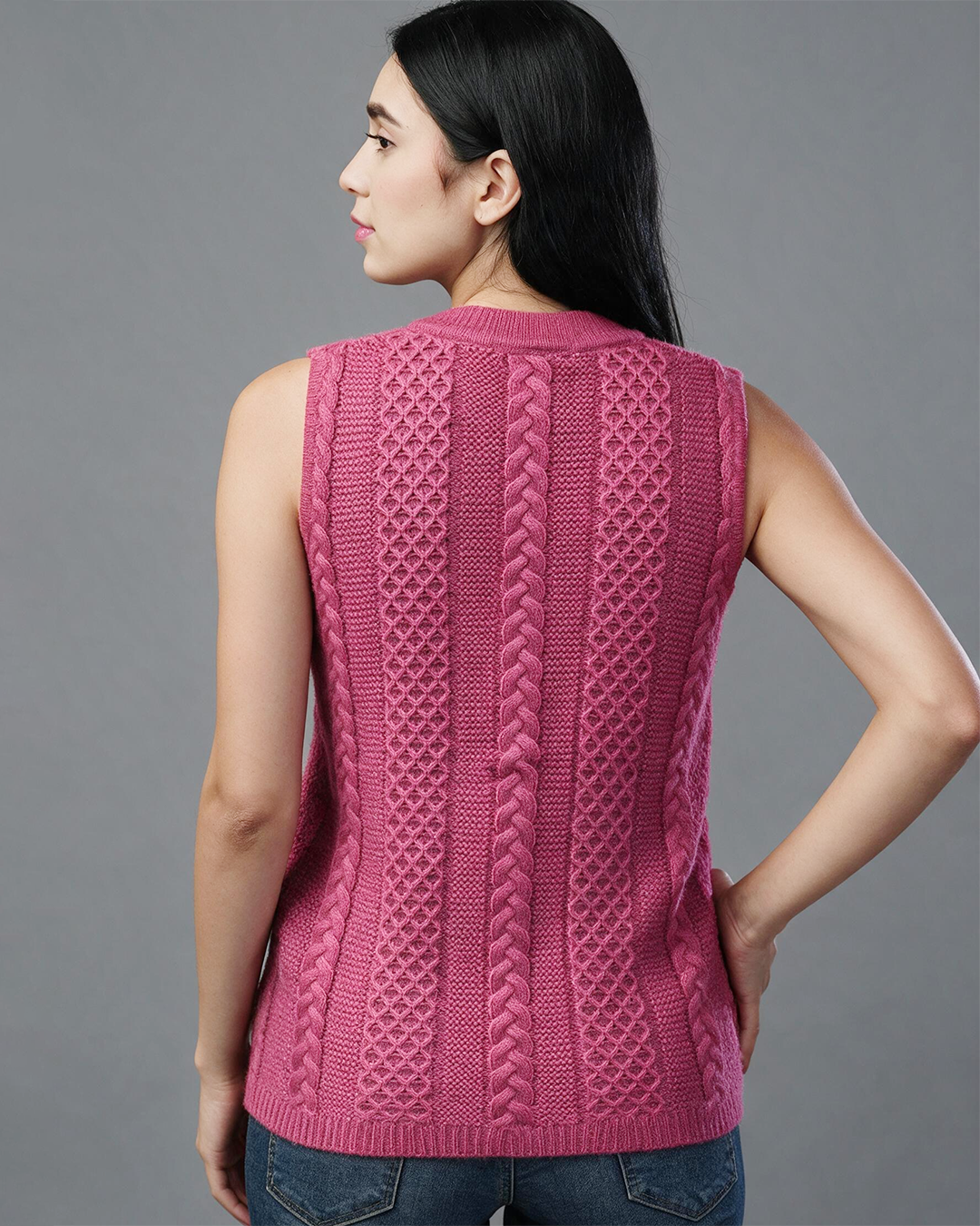 Virsa Diamond Weave V-Neck Vest