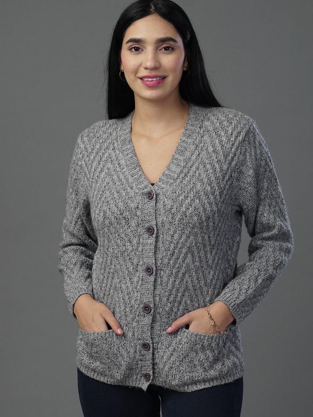 The Heather Luxe V-Neck cardigan