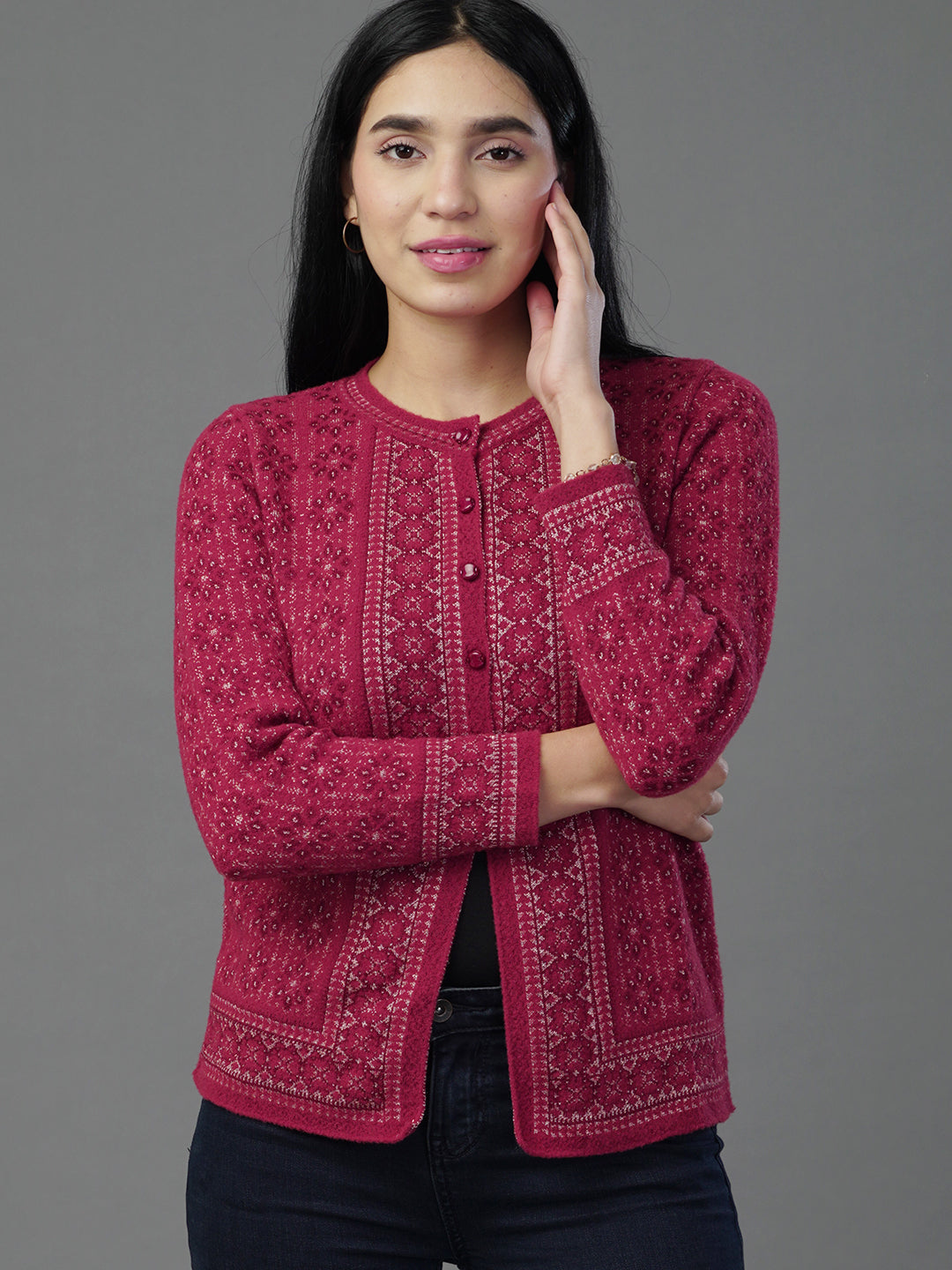 The Deep Garnet Heritage Knit