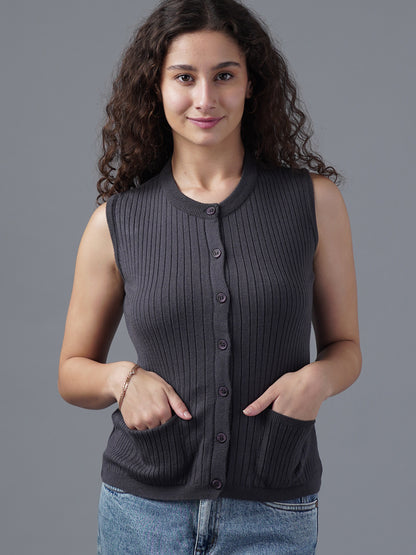 Virsa Ribbed Knit Vest cardigan