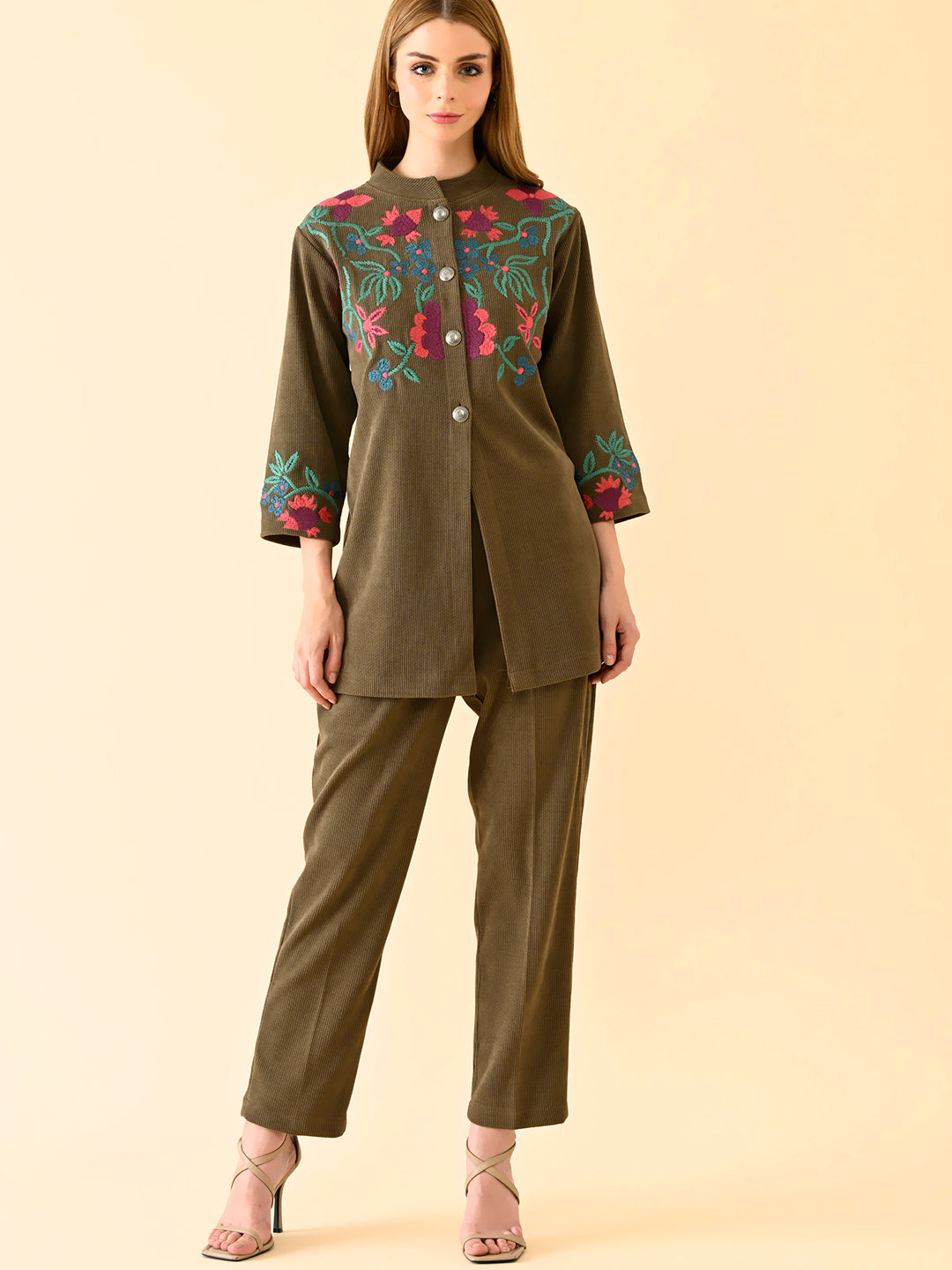Embroidered Tunic with Matching Bottoms