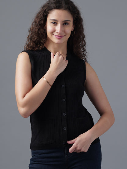Virsa Ribbed Knit Vest cardigan