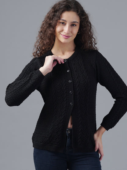 Virsa Textured Round Neck Cardigan