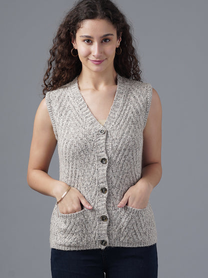 Virsa Classic V-Neck Knitted Vest Cardigan