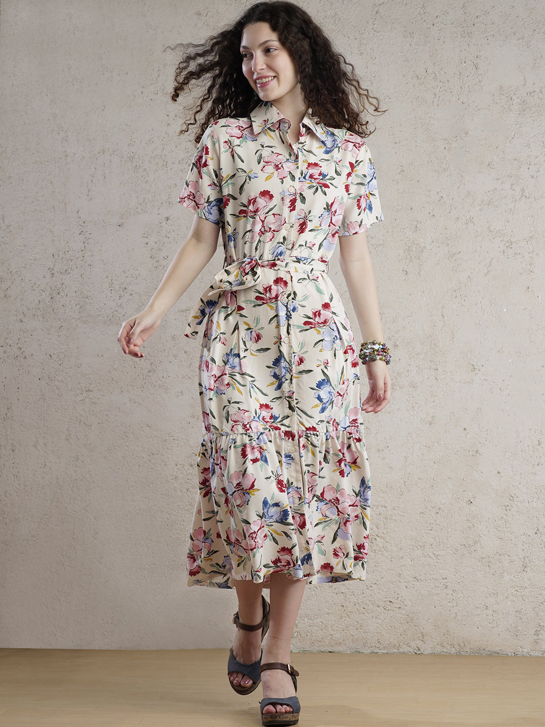 Lisbon Bloom Floral Midi Dress