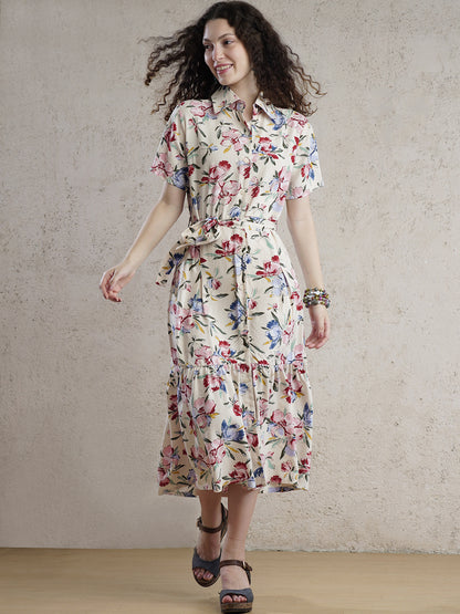 Lisbon Bloom Floral Midi Dress