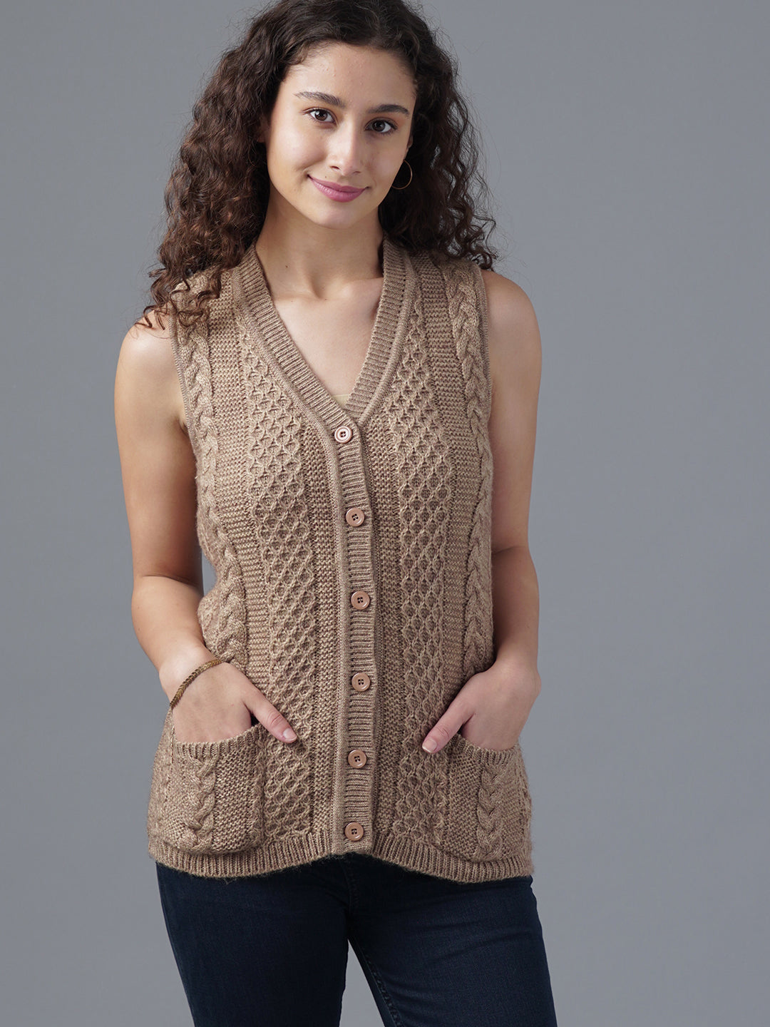 Virsa Diamond Weave V-Neck Vest