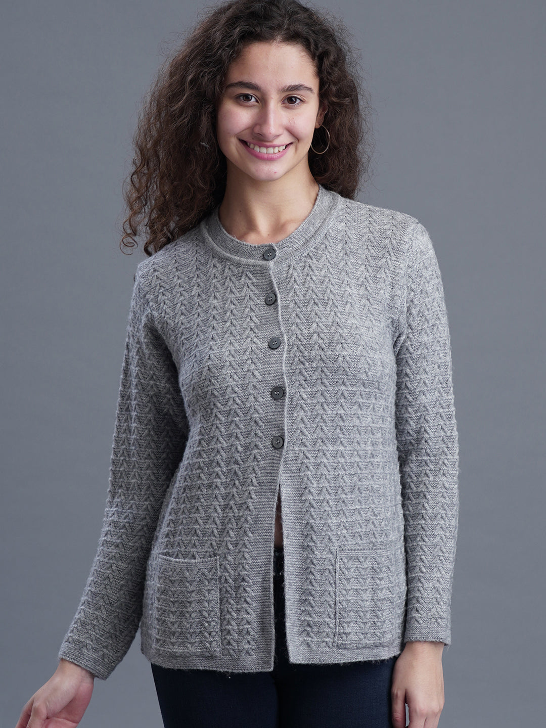 Snug Loop Round-Neck Cardigan