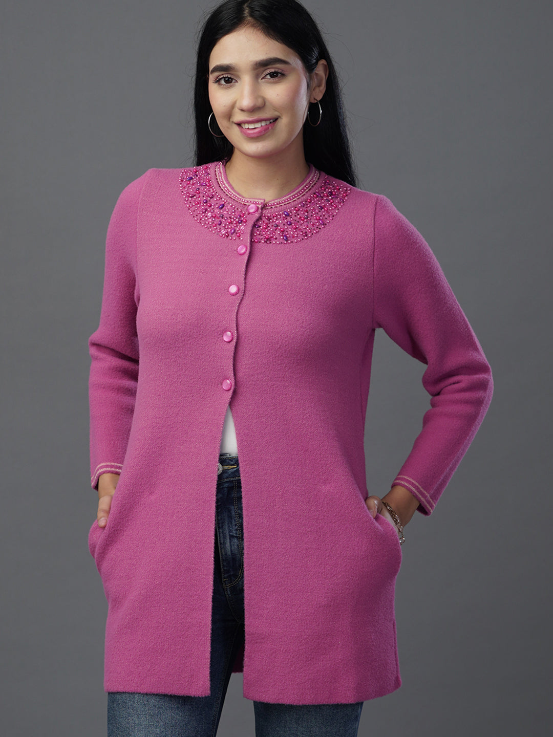 Virsa Luxe Fancy Jacquard Cardigan