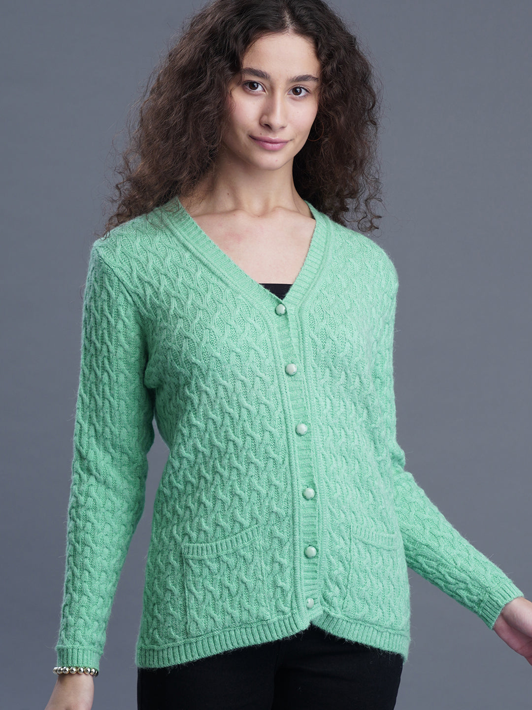 Pine Haze V-Neck CARDIGAN