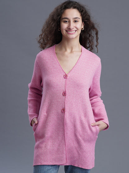  DriftWool Longline Jacquard Cardigan