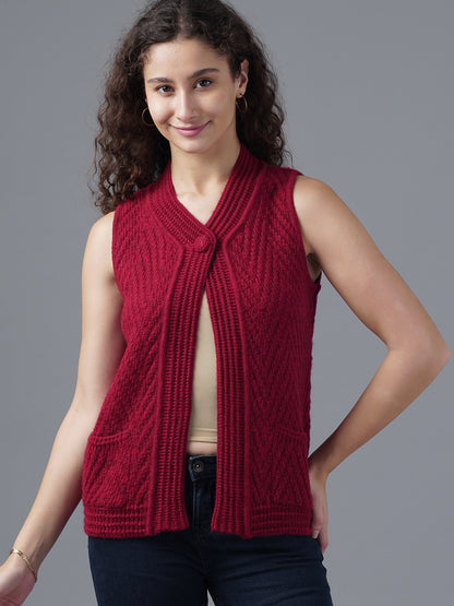 Virsa Chevron Knit Single-Button Vest