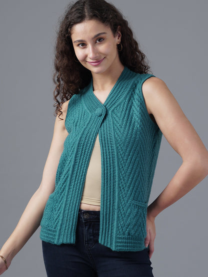 Virsa Chevron Knit Single-Button Vest