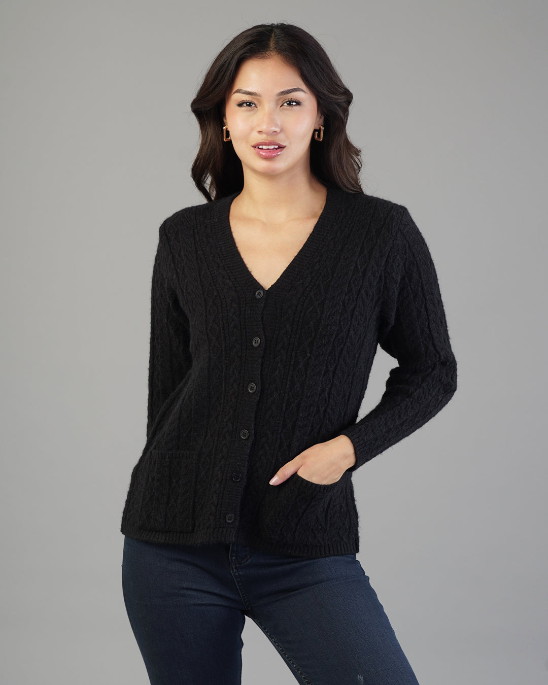Leona V-Neck Knit Cardigan