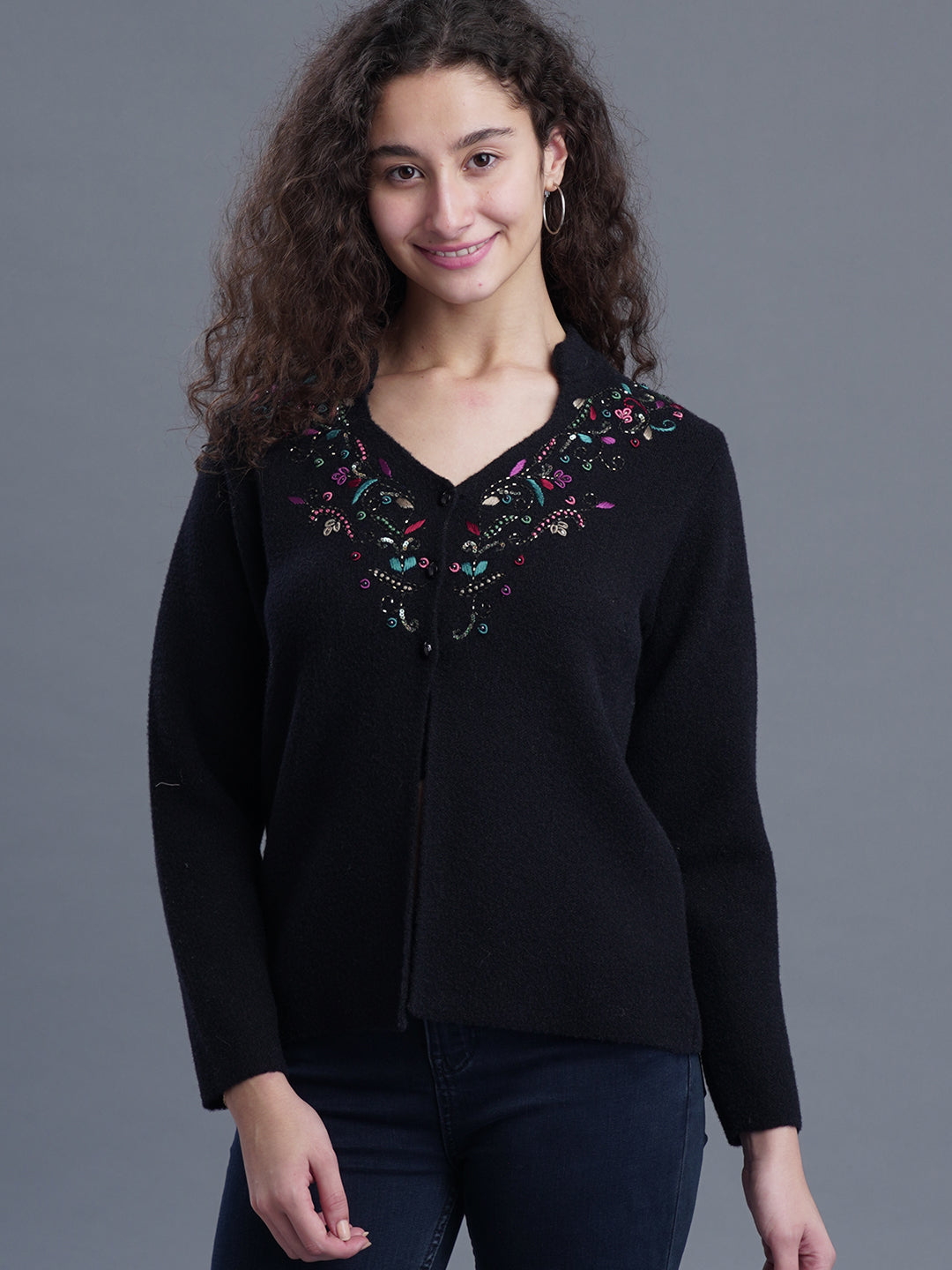  Evening Weave V-Neck Cardigan