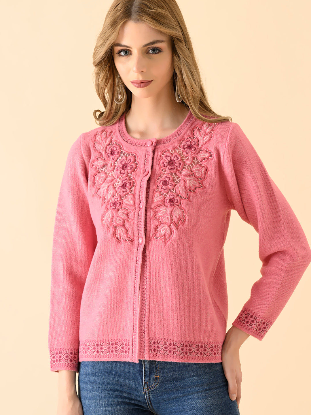 Frost Petal Boat-Neck Sweater