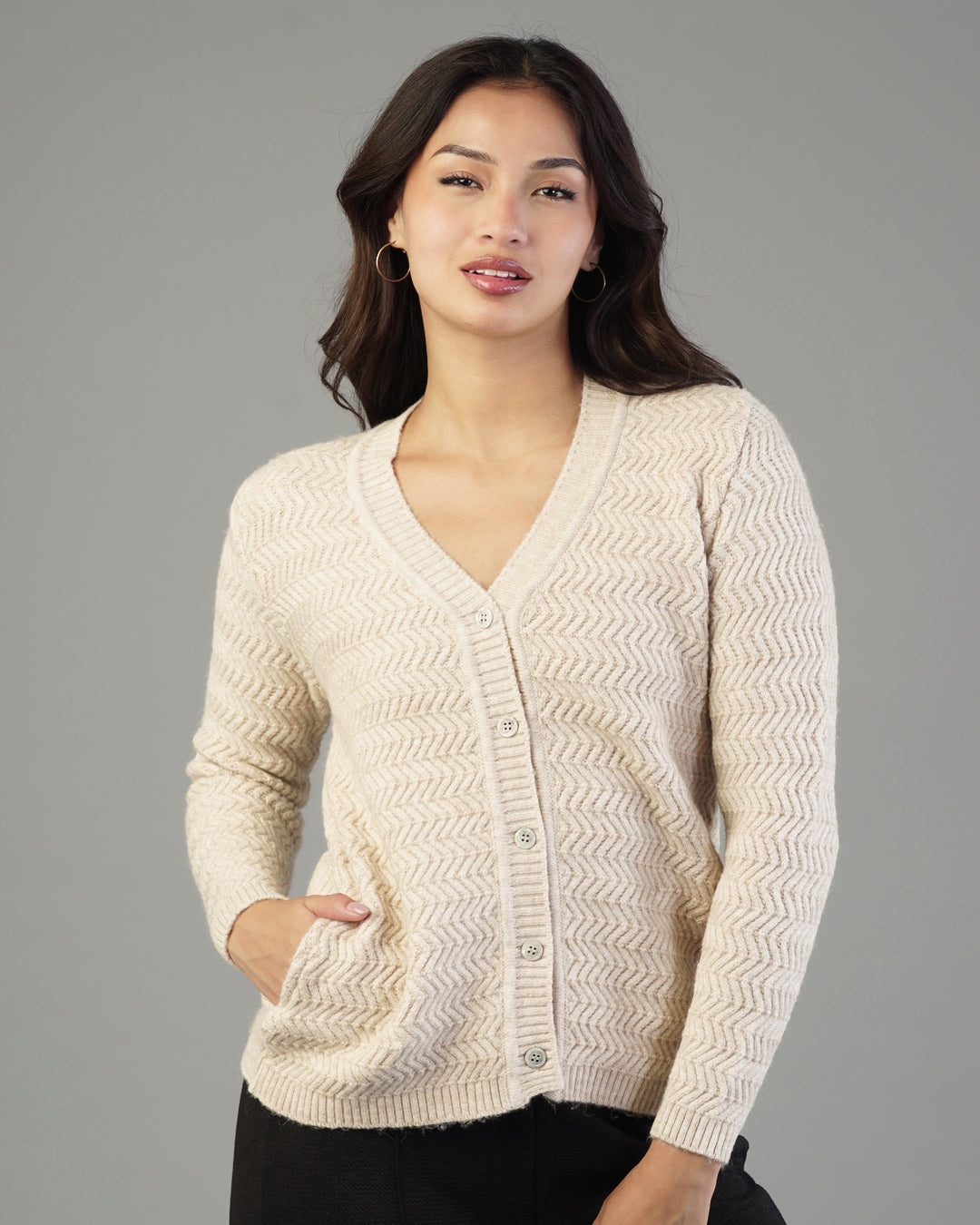 Noelle V-Neck Knit Cardigan